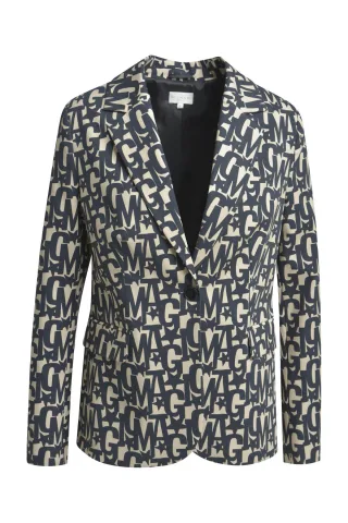 Milano Italy - blazer w/ flap pockets 1/1 pockets black print - Gr. - 36