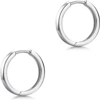 Materia Paar Creolen Damen Herren Silber klein Ø9mm SO-427, 925 Sterling Silber