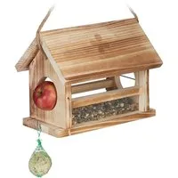 relaxdays Vogelhaus Wetterfestes Vogelfutterhaus