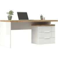 Home affaire Schreibtisch Easy, Computertisch – 38 mm Platte, perfekt fürs Büro & Homeoffice, Breite 160 cm, mit 3 Schubkästen, Selbsteinzug mit Dämpfung