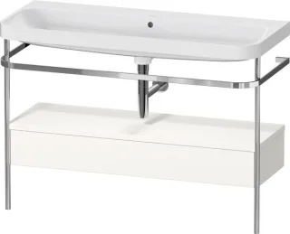 Duravit Happy D.2 Plus c-shaped Set mit Metallkonsole und Schubkasten Weiß Hochglanz 1175x490x850 mm HP4844N22220000