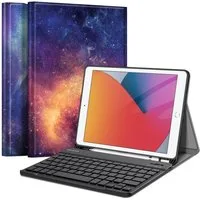 Fintie Tablet-Hülle mit Tastatur für iPad 10.2 Zoll(9/ 8/ 7 Generation - 2021/2020/2019), Soft TPU Case mit Pencil Halter, magnetisch Tastatur mit QWERTZ Layout