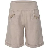 malito more than fashion Leinenhose malito Damen Bermuda aus Leinen, Shorts für den Strand, lässige Bermuda aus Leinen Shorts