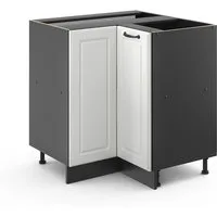 Vicco Eckunterschrank R-Line, Weiß Landhaus/Anthrazit, 75.6 cm ohne Arbeitsplatte (1-St)