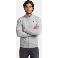 U.S. Polo Assn. Sweatjacke Stehkragenpullover USKiian – Herren Full-Zip Pullover Baumwoll-Viskose-Mix, weich, atmungsaktiv und formstabil
