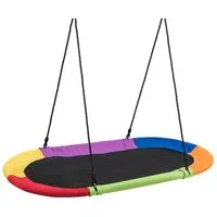 COSTWAY Nestschaukel Tellerschaukel, Kinderschaukel, oval, bis 300 kg belastbar