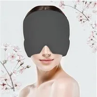 FEELVIT Schlafmaske Anti-Migräne Maske Relief Cap, Anti-Kopfschmerz, Packung, 1-tlg., Migräne Maske + Anleitung, Linderung und Entspannung mit Wärme-/Kältetherapie, Beruhigend