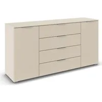 OTTO home Kombikommode Kommode Sideboard Schubladenkommode Schlafzimmerkommode ASTANA (Breite 160 cm / Höhe 81 cm, mit 4 Einlegeböden), 2-türig, 4 geräumige Schubladen, Kantengriff Alufarben MADE IN GERMANY