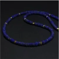 GOLDEN Charm-Kette Afghanischer Lapislazuli Halskette, 925 Silber vergoldeter Verschluss