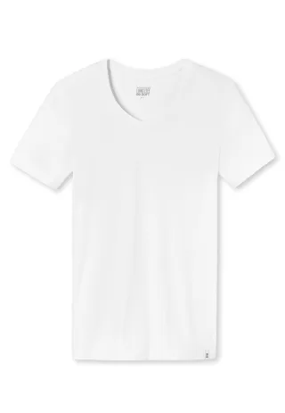 SCHIESSER - T-shirt V-Ausschnitt weiss - Gr. - 7