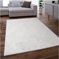 KADIMA DESIGN Teppich waschbar Einfarbig Wohnzimmer schmutzabweisend Teppich Kurzflor, Rechteckig, Höhe: 14 mm, Florhöhe: 10 mm, 100% Polyester, Rechteckig, 60x90cm, Weiß