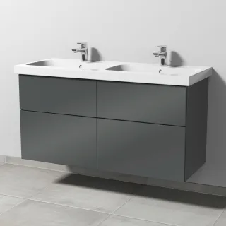 Sanipa 3way Waschtischunterbau zu Geberit iCon Light Waschtisch mit 4 Auszügen, Anthrazit-Glanz SF57779