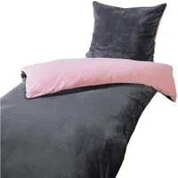 heimtexland Bettwäsche Super Soft Wende Bettwäsche Teddy Plüsch Bettbezug, Microfaser, 2 teilig, Cashmere Like I kuschelig weich I 135x200 mit Reißverschluss