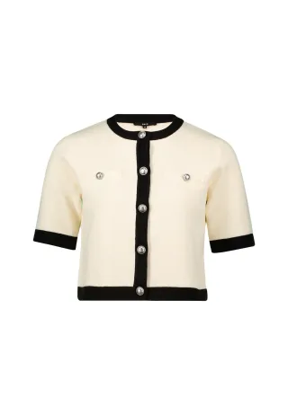 zero - Cardigan patch creamblack - Gr. - 38