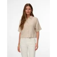 Vero Moda Kurzarmbluse VMNATALI SS CROP SHIRT WVN NOOS Baumwolle, verkürzte Form