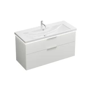 Burgbad Keramik Waschtisch-Set Eqio Weiß Hochglanz/Alpinweiss, SEZA123F2009C0001 SEZA123F2009C0001