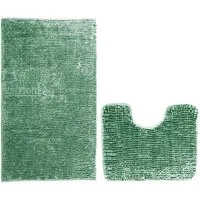 Restilo Badematte Badematte Badteppich Badvorleger Duschvorleger WC Vorleger rutschfest, rutschhemmend beschichtet, Set, Polyester, Rechteckig, Matte + WC Vorleger, BxL 50x80 cm und BxL 40x50 cm