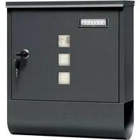 Woltu Wandbriefkasten (1-St), Postkasten mit 2 Schlüsseln, abschließbar, Sichtfenster