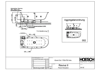 Hoesch Monolith Einbau Whirlwanne iSensi Eck 1700x750 links mit System Reviva II 3813E.010305002