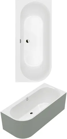 Villeroy & Boch Vorwand-Badewanne Oberon 2.1 1800x800x620mm rechte Ausführung ColourOnDemand StoneWh 180OBN9CRBCVDRW