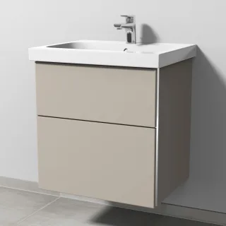 Sanipa 3way Waschtischunterbau zu Geberit iCon Light Waschtisch mit 2 Auszügen, Kaschmir-Matt BP5731U