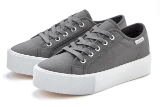 LASCANA Sneaker Schnürhalbschuh, Freizeitschuh aus Textil mit Plateausohle