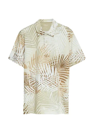 s.Oliver Red Label - Gemustertes Polo-Shirt beige - Gr. - S
