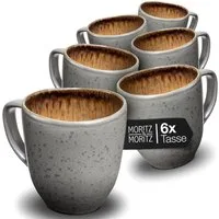 Moritz & Moritz Tasse Moritz & Moritz ORGANIC reaktiv amber Tassen Set 6tlg., 6-tlg., Steinzeug, für 6 Personen - spülmaschinen- und mikrowellengeeignet