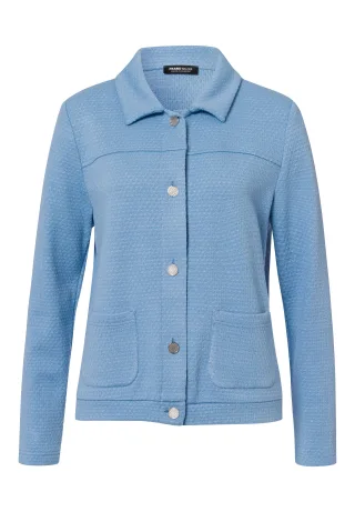 FRANK WALDER - Strickblazer NOS mit aparter Strukturoptik french blue - Gr. - 44