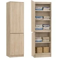 Home Collective Kleiderschrank Garderobenschrank Mehrzweckschrank Schrank platzsparend & vielseitig (50x40x180,5 cm (BxTxH), ideal für Schlafzimmer Flur & Arbeitszimmer) mit 2 Türig & 5 Einlegeböden in sonoma