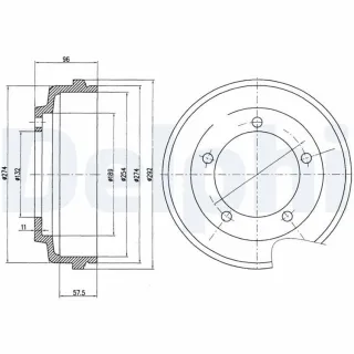 Delphi BREMSTROMMEL Ford Transit 2,0 2,2 TDCi