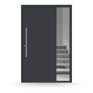 Haustür 130 cm breit, Aluminium, Anthrazit RAL 7016, 1300x2000 mm, Modell Berlin, individuell konfigurieren