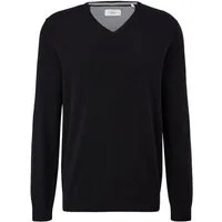 s.Oliver V-Ausschnitt-Pullover Pullover (1-tlg) V-Ausschnitt, langarm, Logo-Stickerei