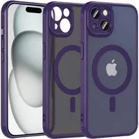 CoolGadget Handyhülle Magnet-Hülle für iPhone 15 Schutzhülle magnetisch 6,1 Zoll, Hülle Matt Stoßfest kompatibel mit Magsafe Zubehör Kameraschutz Case