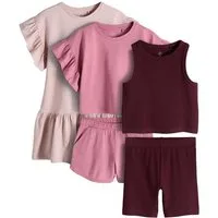 The Set Shirt & Shorts The Set Rüschenkleid, T-Shirt, Shorts,Top + Shorts (5-tlg)