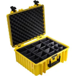 B&W Outdoor Case Type 6000 gelb mit Facheinteilung