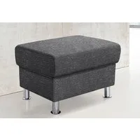 TRENDMANUFAKTUR Hocker Rondo, Polsterhocker zur Serie, Breite 67 cm, Füße chromfarben, Fußhocker wahlweise mit Federkern, in verschiedenen Bezügen bestellbar