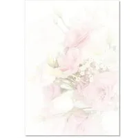 LYSCO Briefpapier Motivpapier Rosen und Lilien DIN A4, gut beschreibbar, rosige Atmosphäre, für alle Drucker geeignet.