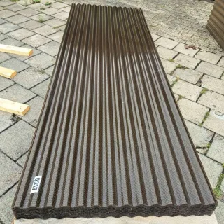 Lichtplatte Acrylglas | Wellplatte | 76/18 | 3,0 mm | Breite 1045 mm | Länge 3 m | bronze