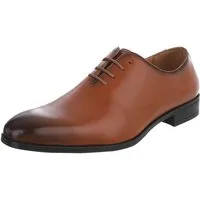 Coolwalk Herrenschnürschuh elegant in Leder-Optik Schnürschuh (91977317) Blockabsatz Business-Schuhe in Camel