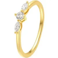 Hey Happiness Fingerring Nexus Zirkonia für Damen, 925 Silber Fingerring Damen Kristalle, Verlobungsring elegant