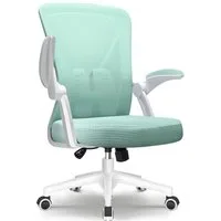 Adormii Bürostuhl Bürostuhl mit klappbaren Armlehnen,Ergonomischer Bürostuhl (Drehstuhl 360° mit Höhenverstellbarer Lendenwirbelstütze,Verstellbarer gepolsterten Armlehnen,Wippfunktion bis 125°,geräuscharmen Rollen,Höhenverstellbar), Atmungsaktiver N
