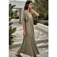 Andijamo-Fashion Maxikleid SOFT LINE Locker geschnittenes Maxikleid mit femininer Raffung