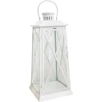 Grafelstein Kerzenlaterne Laterne HARBOUR weiß aus Metall H50cm Metalllaterne Landhaus modern -