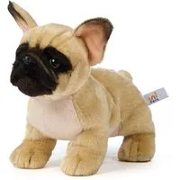 Uni-Toys Kuscheltier Französische Bulldogge (beige) - Mit/Ohne Leine - 26 cm - Plüschtier, zu 100 % recyceltes Füllmaterial