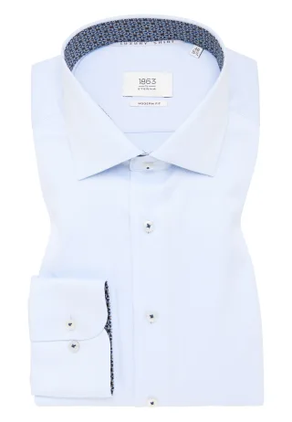 ETERNA - Luxury Shirt Twill Langarm himmelblau - Gr. - 42