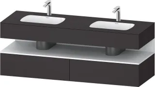 Duravit Qatego Einbauwaschtisch mit Konsolenwaschtischunterbau Graphit Supermatt 1600x550x600 mm - Q QA4797018800000