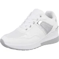 Ital-Design Damen Low-Top Freizeit Sneaker (88843627) Keilabsatz/Wedge Sneakers Low in Weiß