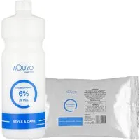 AQUYO Cosmetics Haarfarbe Style & Care Blondierpulver 500g + Creme Oxydant Entwickler 6%, Set