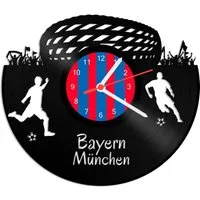 GRAVURZEILE Wanduhr Schallplattenuhr Bayern München - 100% Vereinsliebe - Fußball -